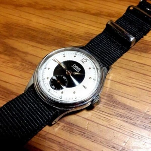 ORIS Small Second Hand Winding Analog Men's Watch Silver Black Dial Working Used - Picture 1 of 7