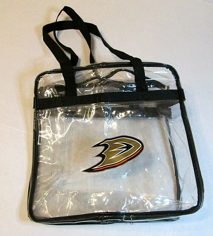 ANAHEIM DUCKS ZIPPERED CLEAR TRANSPARENT BAG TOTE PURSE Cover
