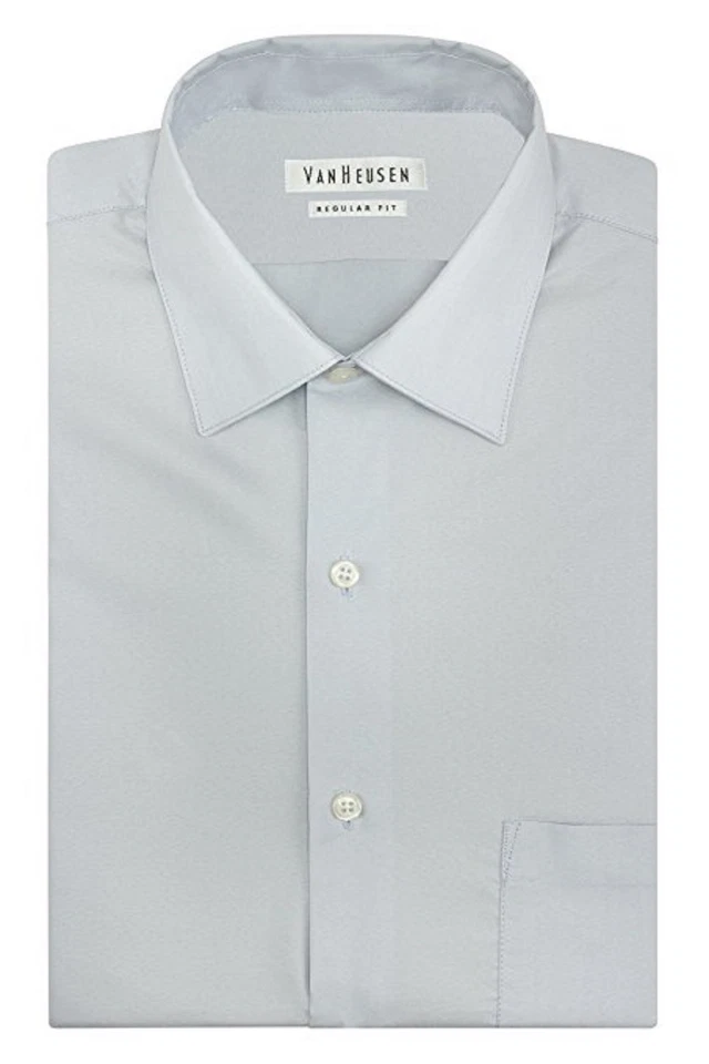 Camisa de vestir Van Heusen para hombre plateada ajuste egular espiga real 14,5 32/33 S $89 Foto 1 de 1