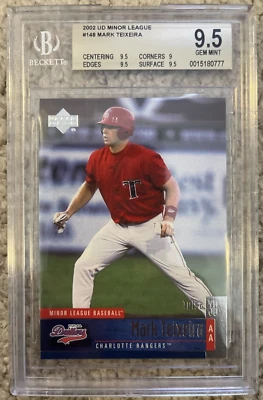 2002 Upper Deck Minor League #148 Mark Teixeira Tulsa Drillers BGS 9.5 - Imagem 1 de 2