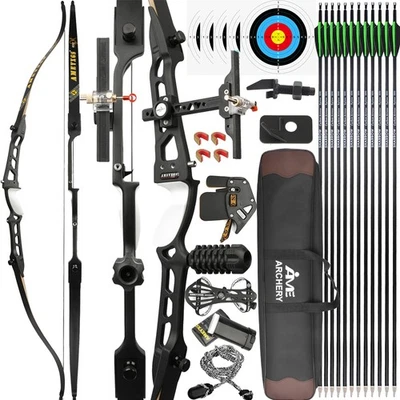 66" 68" 70" Takedown Recurve Bow 14-40lbs Adult Target Archery Sports Practice - Image 1 of 4