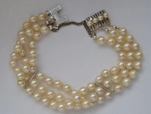 3 reihiges Perlenarmband in aus 835 er Silber Armband mit Perlen Pearl - Bild 1 von 12