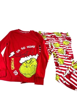 The Grinch Girls Pajamas Christmas Snug Fit Red/Green Multi Size 12 - Image 1 of 4