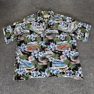 Camicia hawaiana Reyn Spooner uomo XL Cars floreale Aloha Camp casual - Foto 1 di 7