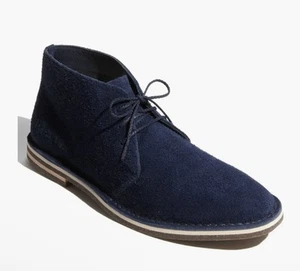 NWT/NIB Mens Waterproof Cole Haan Navy Suede Chukka Boots Size 8.5 - Picture 1 of 8