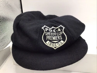 VINTAGE CANBERRA BAGGY CRICKET CAP  PURE WOOL 7 1/4 PDCA Speedy Cup Premier 1954 - Image 1 of 4