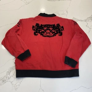 Coogi Bomber Jacket Mens Large L Red Black Full Zip Velvet Logo Australian # 69 - Picture 1 of 17