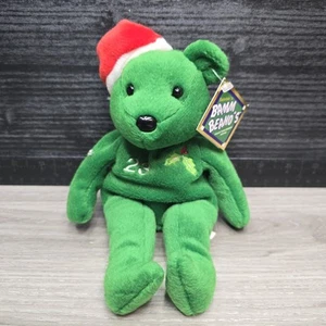 Salvino's Bamm Beano's David Justice #23 Green Christmas Beanie Plush Bear - Picture 1 of 10