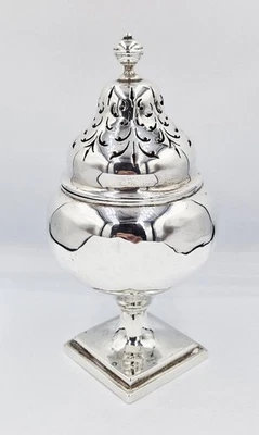 GEORGE III PROVINCIAL STERLING SILVER LARGE CASTER / MUFFINEER Newcastle c1770 - Image 1 of 4
