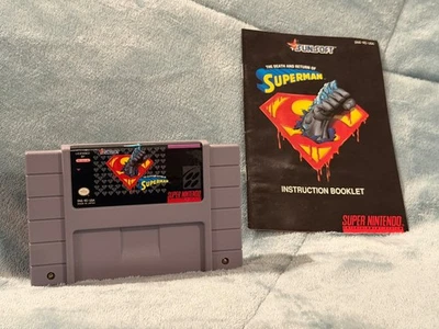 Death And Return Of Superman  (Nintendo SNES, 1994) Cartridge & Manual - Tested  - Image 1 of 4