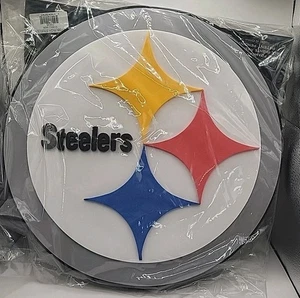 Neu Pittsburgh Steelers NFL 3D 14 Zoll rund Schaumstoff Logo Wandschild - Bild 1 von 5