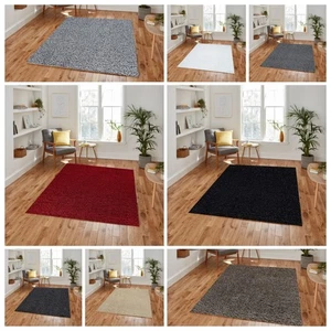 Shaggy Area Rugs Shimmer Modern Soft Plain Shiny Living Room Polyester Door Mat - Picture 1 of 59
