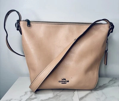 Coach Leather Dufflette Gunmetal Crossbody Beechwood Bag Adjustable (read) - Image 1 of 4