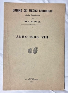Albo Medici Chirurgen Siena 1930 Provinzorden Historischer Faschismus Original - Bild 1 von 4