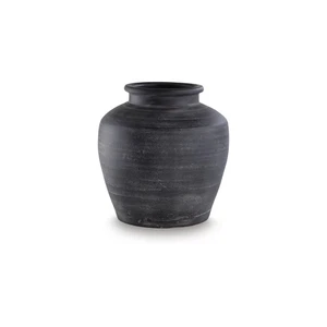 Signature Design by Ashley Meadie 12.25" Vase, Distressed Black Terra Cotta - Picture 1 of 4