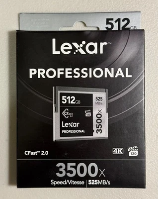 Lexar 512GB Professional 3500X CFast 2.0 Memory Card  LC512CRBNA3500 - Brand New - Image 1 of 2