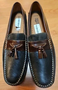 JOHNSTON & MURPHY Men's Shoes Tassel Loafer Black & Brown Leather 13 DISPLAY - Picture 1 of 7