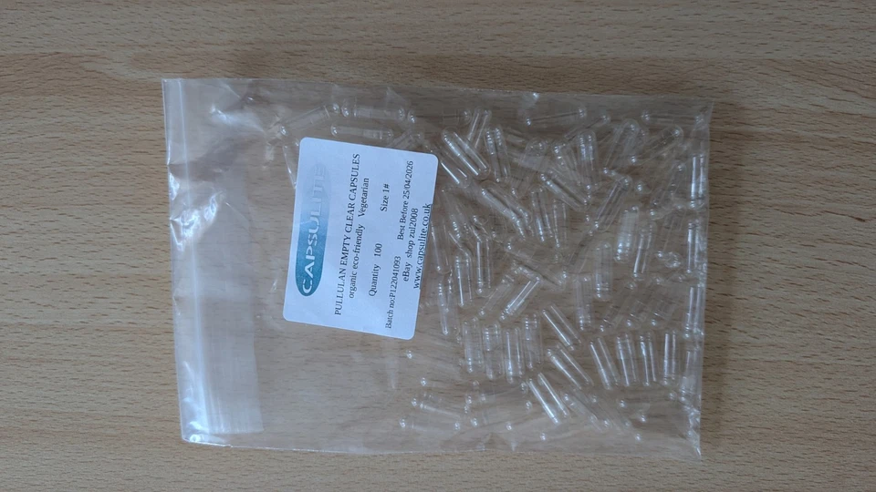 Empty Clear Capsules Gelatin/HPMC/ Pullulan Size #000 00 0 1&2 Premium Quality - Image 1 of 1