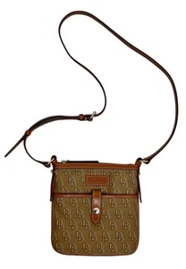 Dooney & Bourke Letter Carrier Crossbody Bag Brown DB Logo Adjustable Strap - Picture 1 of 9