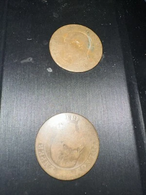 Dos 5 céntimos Francia años 1850 Foto 1 de 3