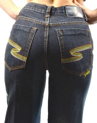 NIÑOS Niñas TALLA 14 Colorido Bordado FUBU JEANS LA COLECCIÓN Pantalones Denim   Foto 1 de 4