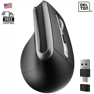 Delton S20 Ergonomic Bluetooth Vertical Wireless Mouse, Bluetooth- Black - Picture 1 of 9