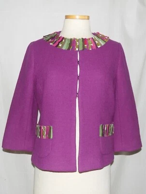 Boden фиолетовый шерсти смесь w/слоистой ткани образец отделки крюк спереди качели куртка 14 - Изображение 1 из 4