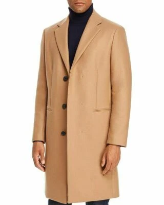 Theory men's Manroe Traceable Camel Topcoat Over Coat -size Small - retail $845 - Image 1 of 4