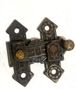 Antique cast Iron & Brass Eastlake Shutter Latch Inside Window salvage - Picture 1 of 5