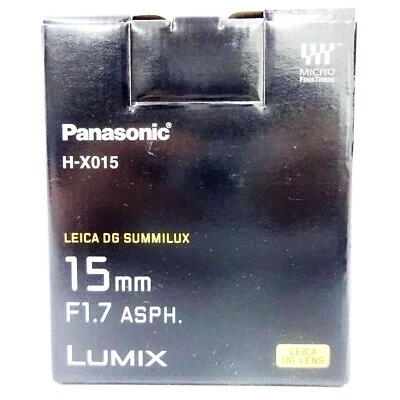 Panasonic H-X015-K ЧЕРНЫЙ LUMIX G LEICA DG SUMMILUX 15 мм/F1.7 ASPH. НОВЫЙ - Изображение 1 из 4