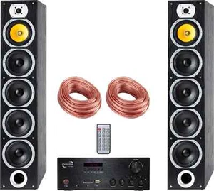 HiFi Standlautsprecher EXT-200 Paar mit USB-Verstärker, Fernbedienung & 2x Kabel - Bild 1 von 12