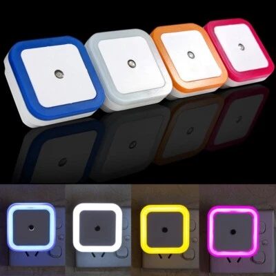 Luces de noche LED enchufables del Reino Unido para niños enchufe de pared dormitorio pasillo luz nocturna