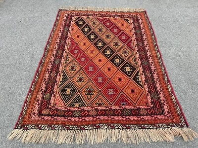 2,6 x 3,5 pies  Alfombra de arte de lana - Afgana hecha a mano estilo caída Mushwani - Alfombra tribal Foto 1 de 4