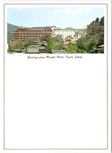 Saludos desde Myako Hotel Kyoto Japón POSTAL sellos postales sin usar Nipón - Imagen 1 de 2