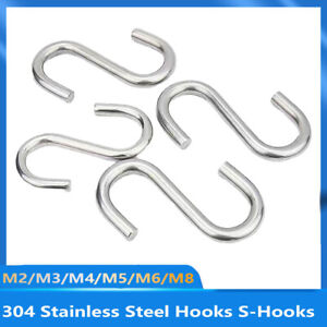 S Hook Stainless Steel Heavy Duty Steel S Hook | Hanging Clothes M2/ M3/M4-M8