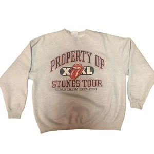Felpa vintage anni '90 Property Of Rolling Stones Tour Road Crew 1997-1998 XL - Foto 1 di 6