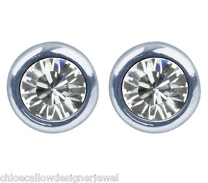 1x Paar April Geburtsstein 4mm Kristall Edelstein Ohrstecker + Geschenktüte - Bild 1 von 2