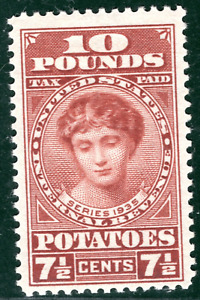 USA POTATOES Revenue Stamp 7½c/10lbs (1935) Mint MM {samwells} BLACK120