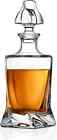 Home Bar Whiskey Decanter - Glass Liquor Decanter for Brandy, Wine, 