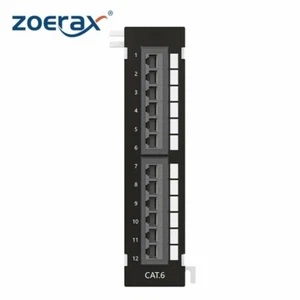 ZoeRax 12-Port Vertical Patch Panel, 89D Bracket and Wallmount Bracket Included - Picture 1 of 6