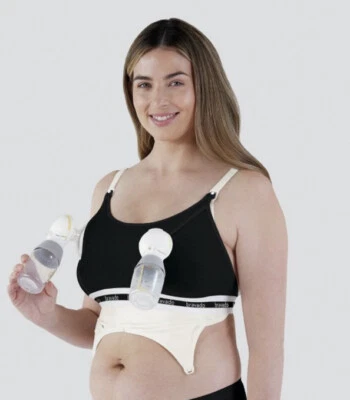 Bravado Women's Bra Clip In and Pump Nursing Assistant Style 9301 Black XL New - Image 1 of 3