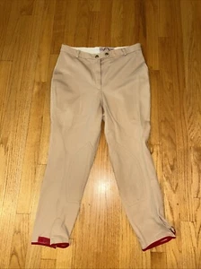 Equestrian Riding Apparel Breech Pants Unisex Size 34 Beige Khaki Made in USA - Picture 1 of 8