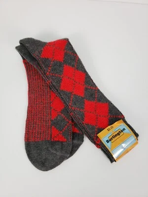 Calcetines a Cuadros Burlington Rojo Gris Años 80 De Colección Talla 10-13 Nuevos con Etiquetas Antiestáticos Foto 1 de 4