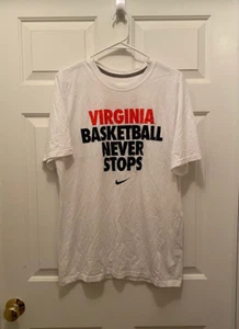 Virginia Cavaliers Men's Basketball Team Issued Nike Dri-Fit White T-Shirt Large - Picture 1 of 2