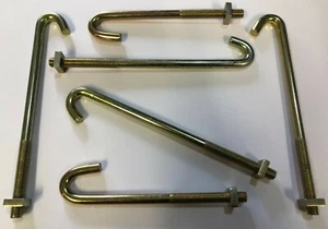 M6, M8, Hook Bolts, Guttering, Roofing, Zinc & Yellow,Complete With Square Nuts. - Picture 1 of 3