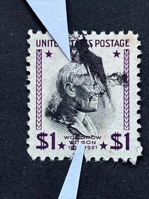 54520 US Stamp Sc832 $1 Center Shift Down Error Used NH EFO Nice Clean - Image 1 of 2