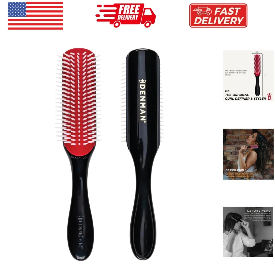 Curl Definer & Styler, Curly Hair Brush for Women & Men – 7 Row Detangling & ... - Image 1 of 4