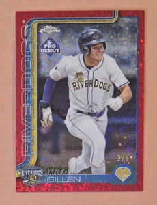 Theo Gillen 2025 Topps Chrome Pro Debut Red 2/5 Mini Diamond Prospect #PDC-80 - Picture 1 of 4