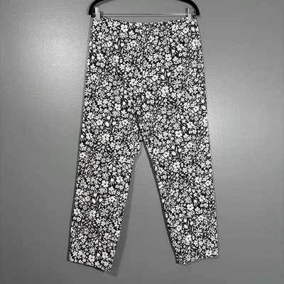 Pantalones al tobillo florales blancos y negros para mujer Appleseed - talla 8M - Cottagecore Foto 1 de 4