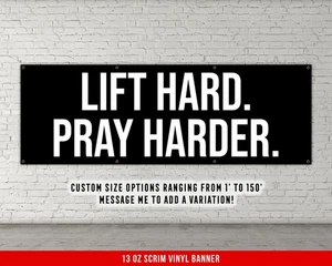 Banner de gimnasio motivacional - decoración personalizada de levantamiento de pesas - Imagen 1 de 8